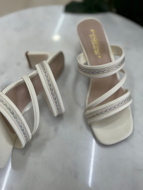 Vintage Double Strap Slid on Heels